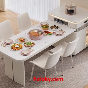 Bàn Ăn Thông Minh Tích Hợp Bếp Điện & Tủ Lạnh – Giải Pháp Hiện Đại Cho Căn Bếp Gọn Gàng